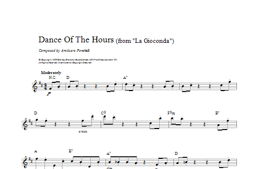 Amilcare Ponchielli Dance Of The Hours (from La Gioconda) sheet music notes and chords. Download Printable PDF.