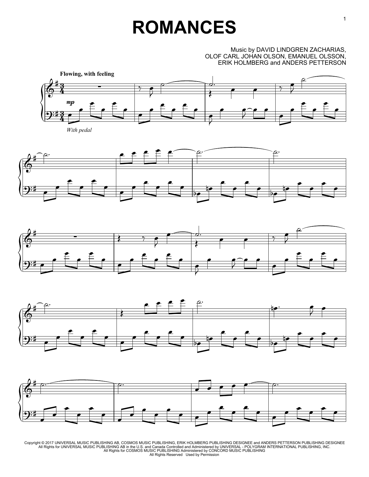 Amity Cadet Romances Sheet Music Notes & Chords for Easy Piano - Download or Print PDF