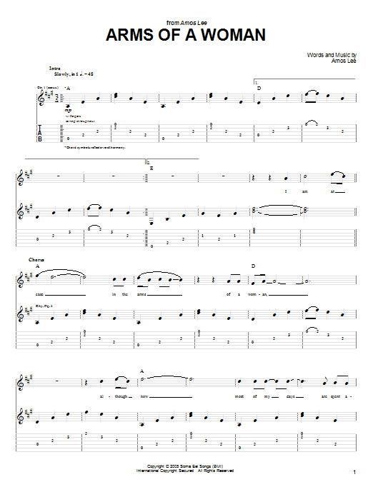 Amos Lee Arms Of A Woman Sheet Music Notes & Chords for Lyrics & Chords - Download or Print PDF Amos Lee Arms Of A Woman Sheet Music Notes & Chords for Lyrics & Chords - Download or Print PDF