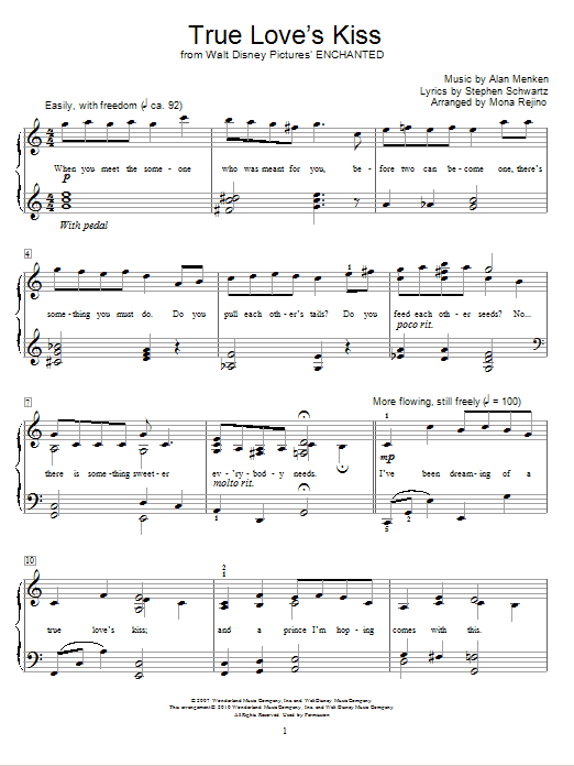 Amy Adams True Love's Kiss Sheet Music Notes & Chords for Educational Piano - Download or Print PDF