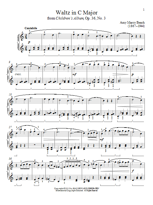 Gail Smith Waltz In C Major Sheet Music Notes & Chords for Piano - Download or Print PDF