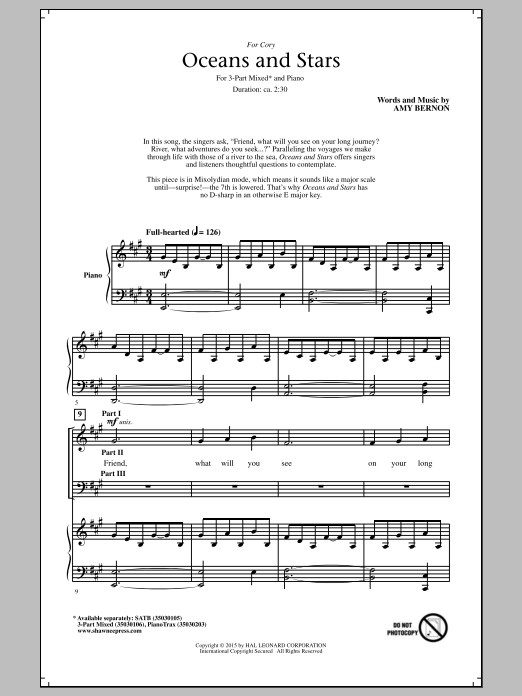 Amy Bernon Oceans And Stars Sheet Music Notes & Chords for SATB - Download or Print PDF