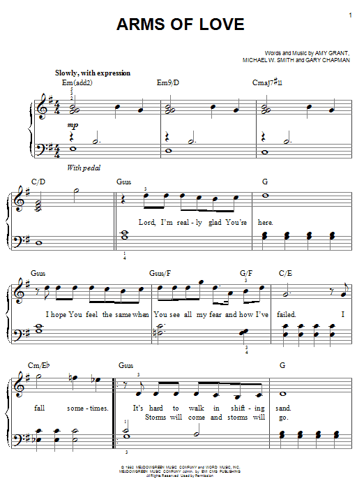 Amy Grant Arms Of Love Sheet Music Notes & Chords for Lead Sheet / Fake Book - Download or Print PDF