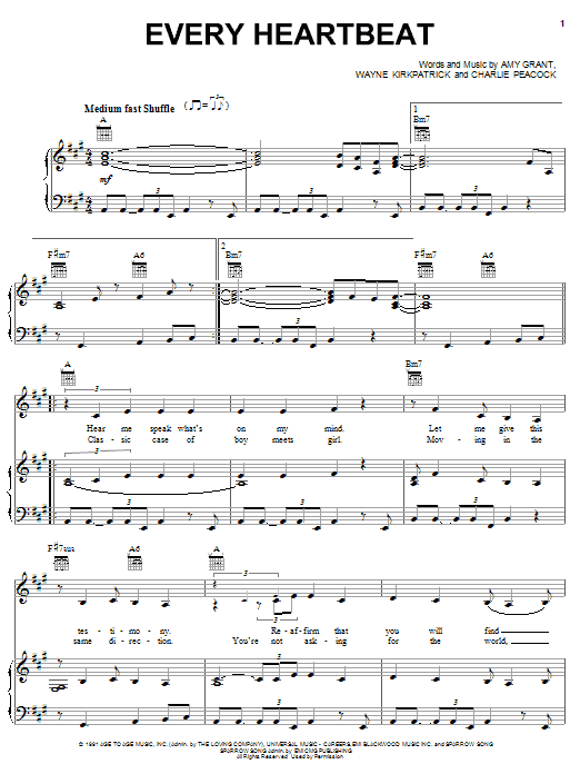 Amy Grant Every Heartbeat Sheet Music Notes & Chords for Easy Guitar Tab - Download or Print PDF