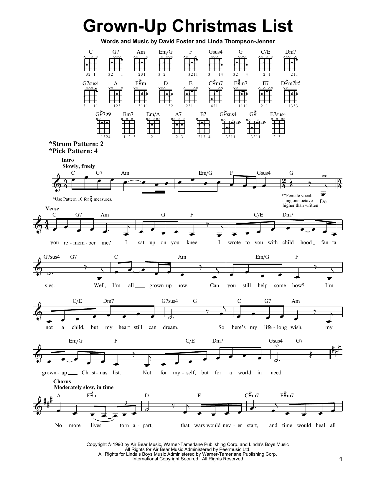 Amy Grant Grown-Up Christmas List sheet music notes and chords. Download Printable PDF.