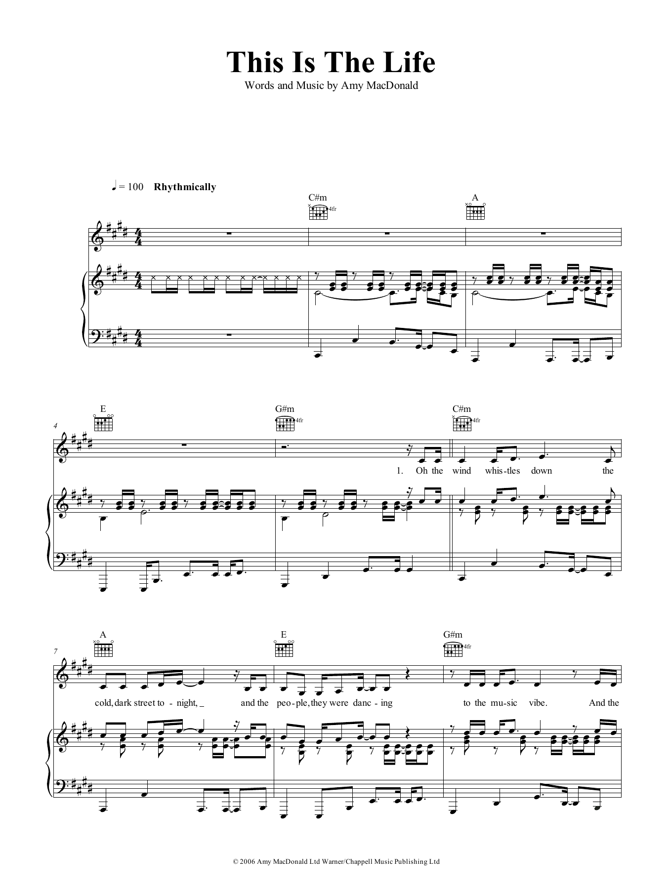 Amy MacDonald This Is The Life Sheet Music Notes & Chords for Piano, Vocal & Guitar (Right-Hand Melody) - Download or Print PDF