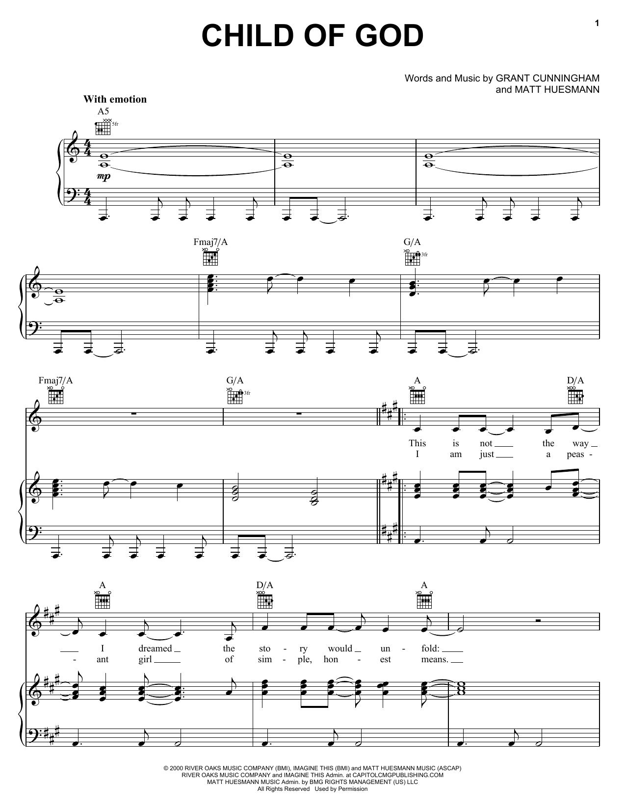 Amy Grant Child Of God Sheet Music Download Pdf Score