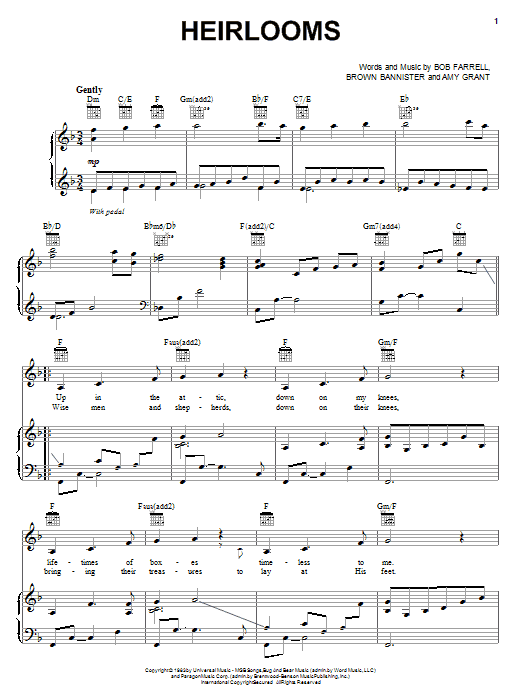 Heirlooms sheet music