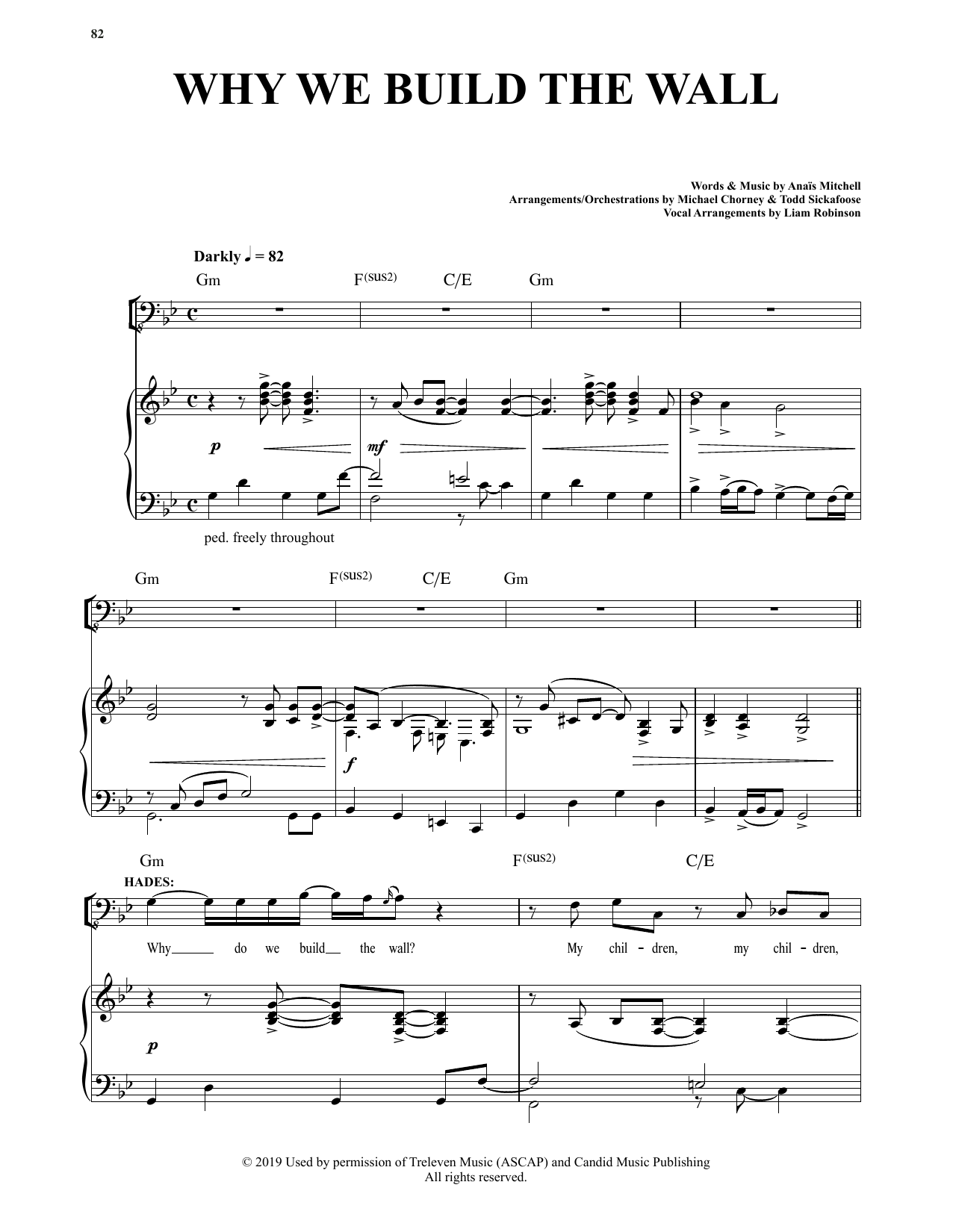 Anais Mitchell Why We Build The Wall (from Hadestown) Sheet Music Notes & Chords for Piano & Vocal - Download or Print PDF