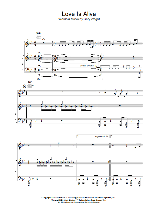Anastacia Love Is Alive Sheet Music Notes & Chords for Piano, Vocal & Guitar - Download or Print PDF