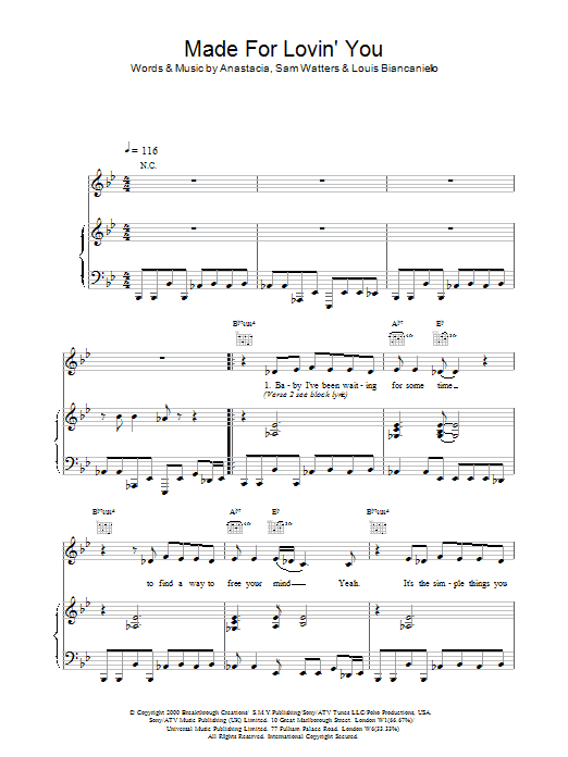 Made For Loving You sheet music