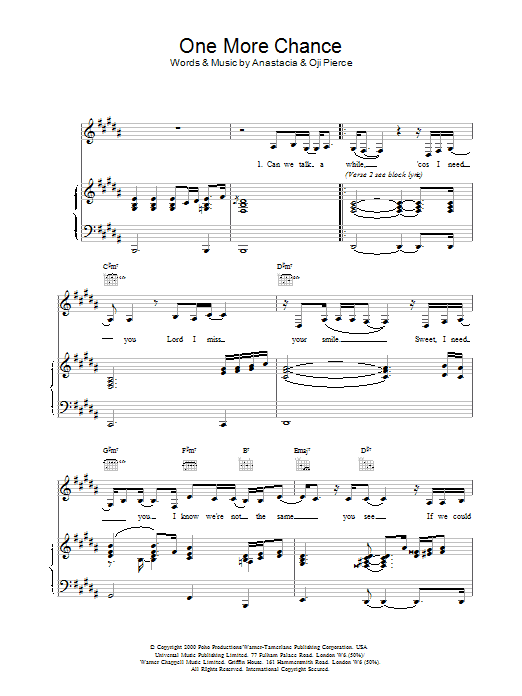 One More Chance sheet music