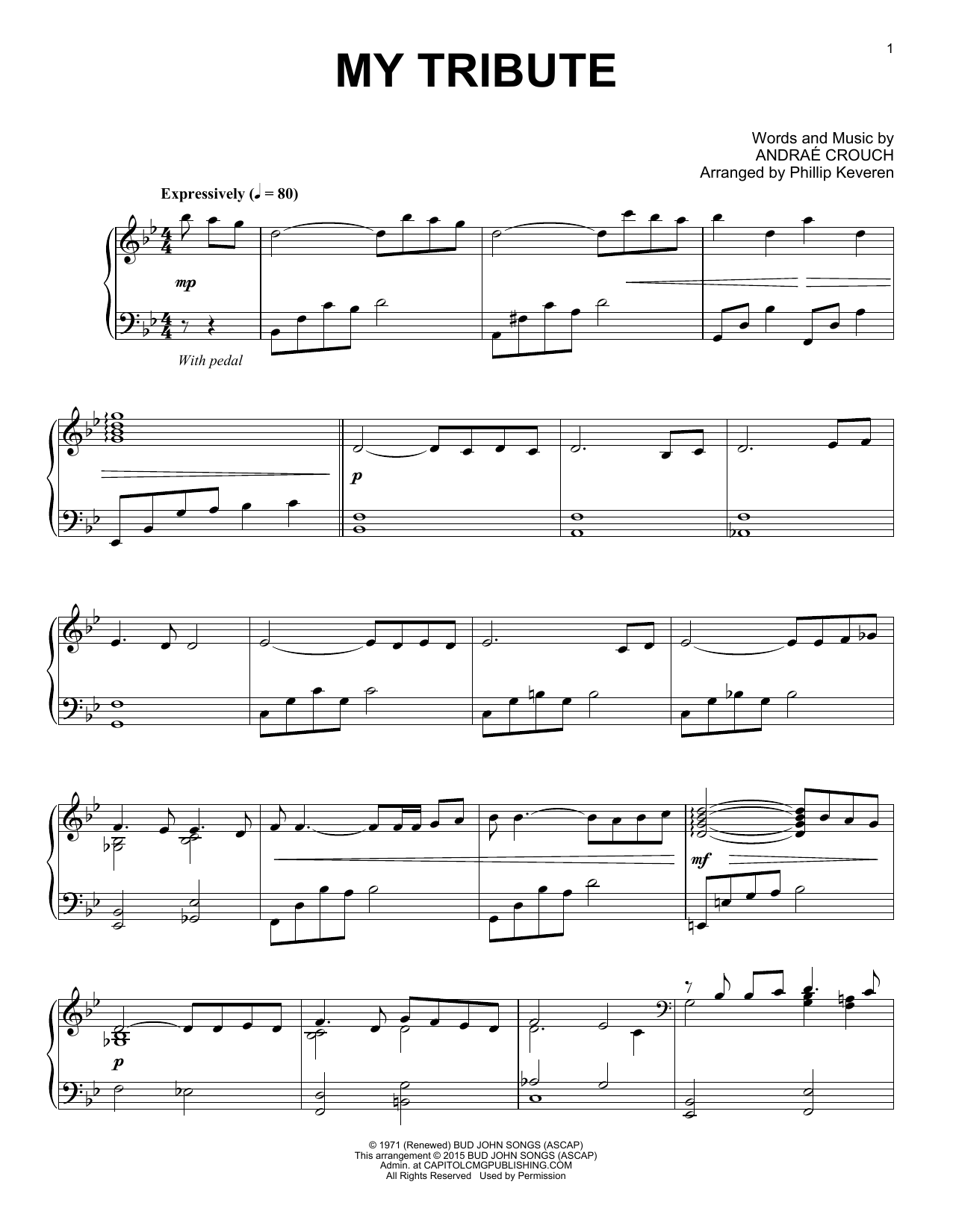 Phillip Keveren My Tribute Sheet Music Notes & Chords for Piano Solo - Download or Print PDF