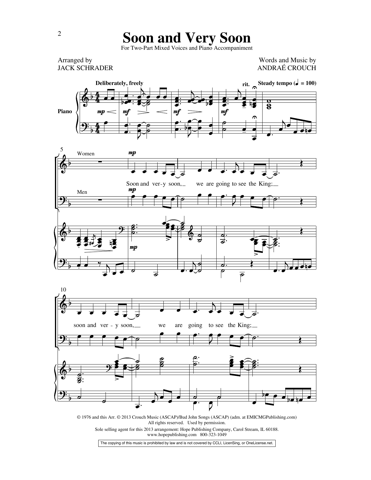 Andraé Crouch Soon and Very Soon (arr. Jack Schrader) Sheet Music Notes & Chords for SAB Choir - Download or Print PDF