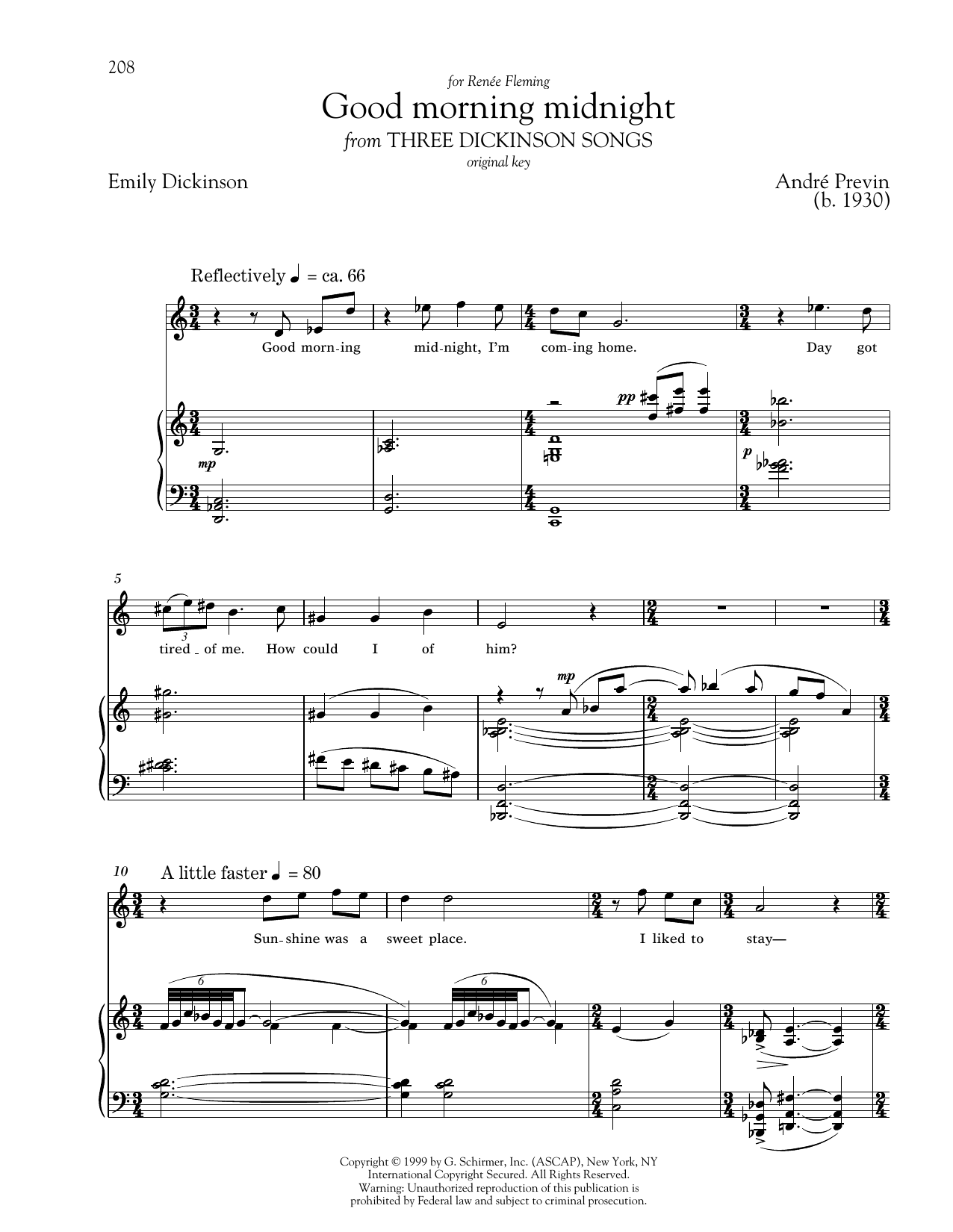 André Previn Good Morning Midnight Sheet Music Notes & Chords for Piano & Vocal - Download or Print PDF