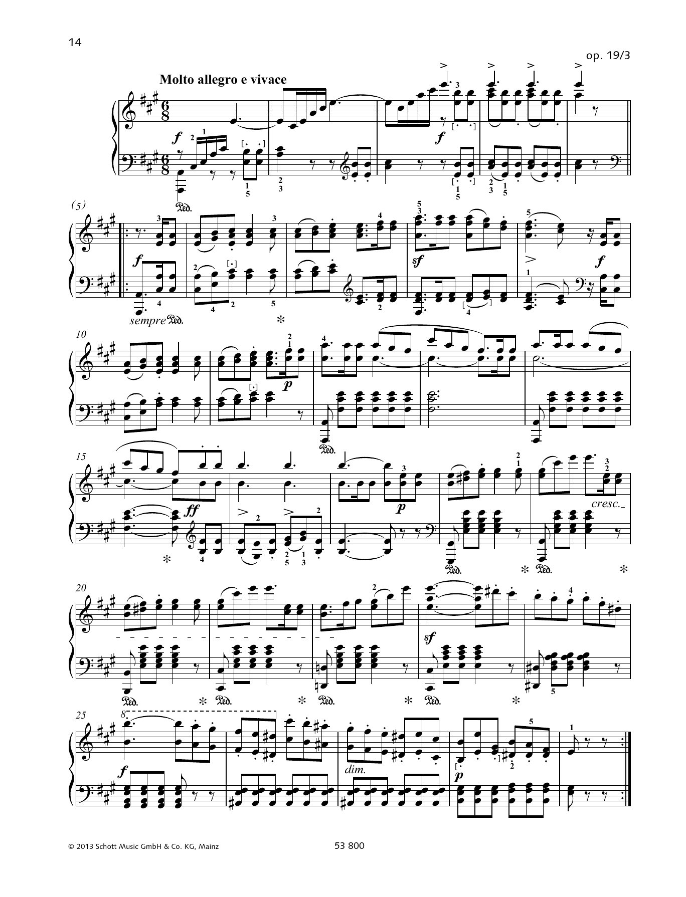 André Terebesi Molto allegro e vivace Sheet Music Notes & Chords for Piano Solo - Download or Print PDF