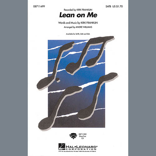 Download Andre Williams Lean On Me sheet music and printable PDF music notes