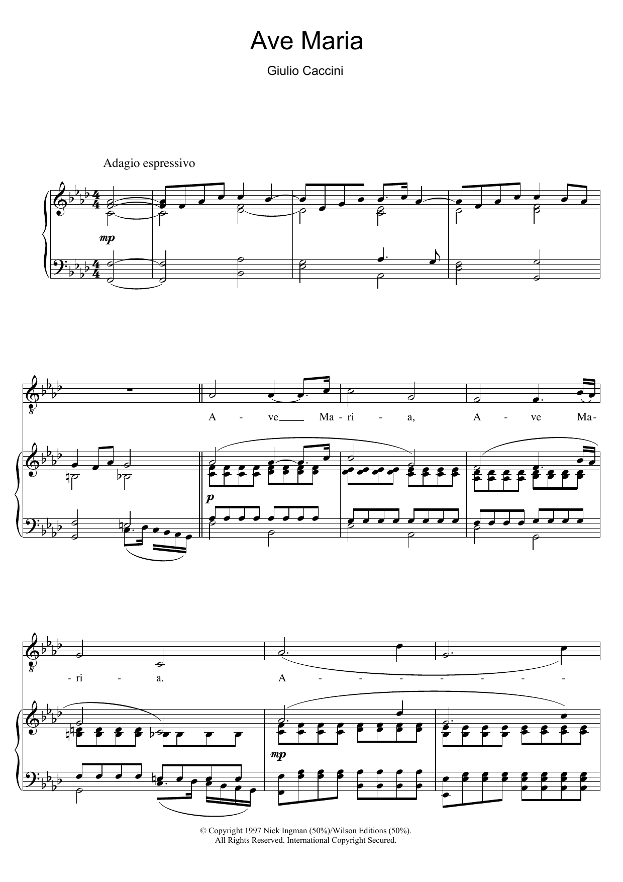 Andrea Bocelli Ave Maria Sheet Music Notes & Chords for Piano & Vocal - Download or Print PDF