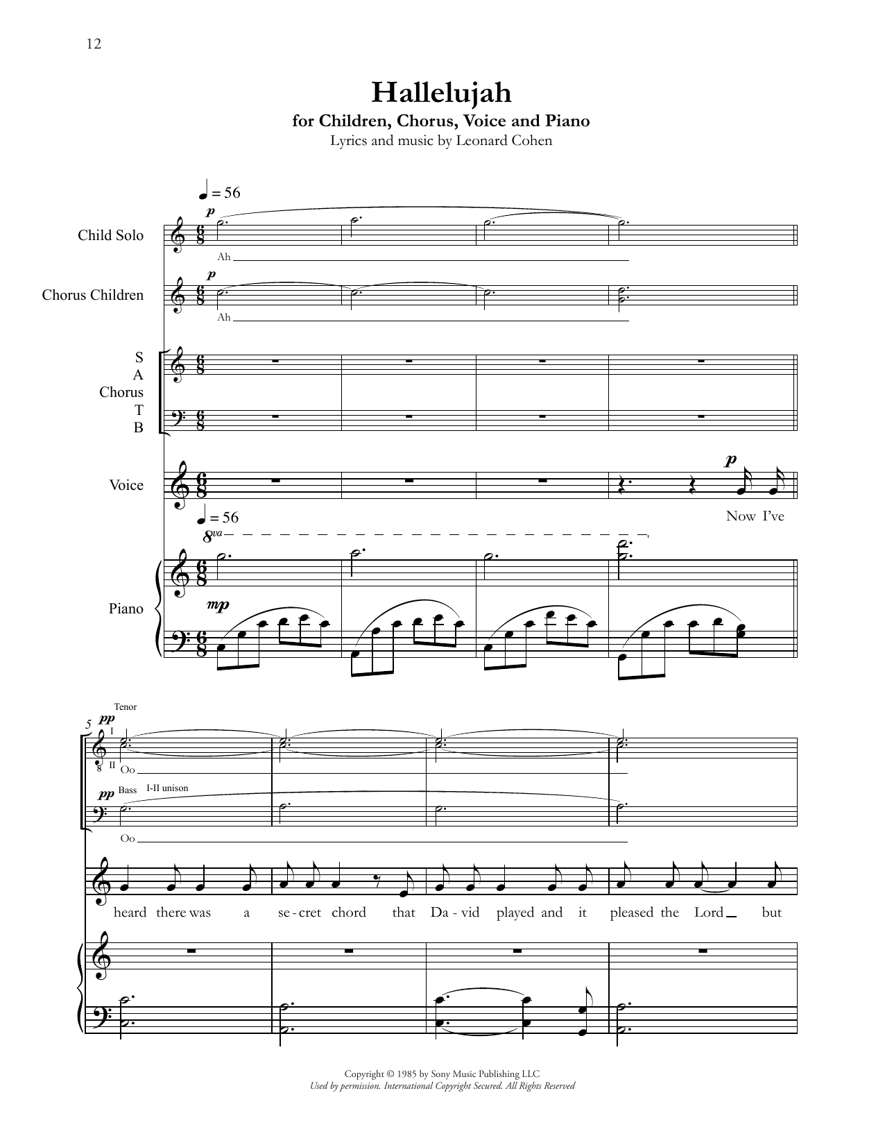 Andrea Bocelli Hallelujah Sheet Music Notes & Chords for SATB Choir - Download or Print PDF