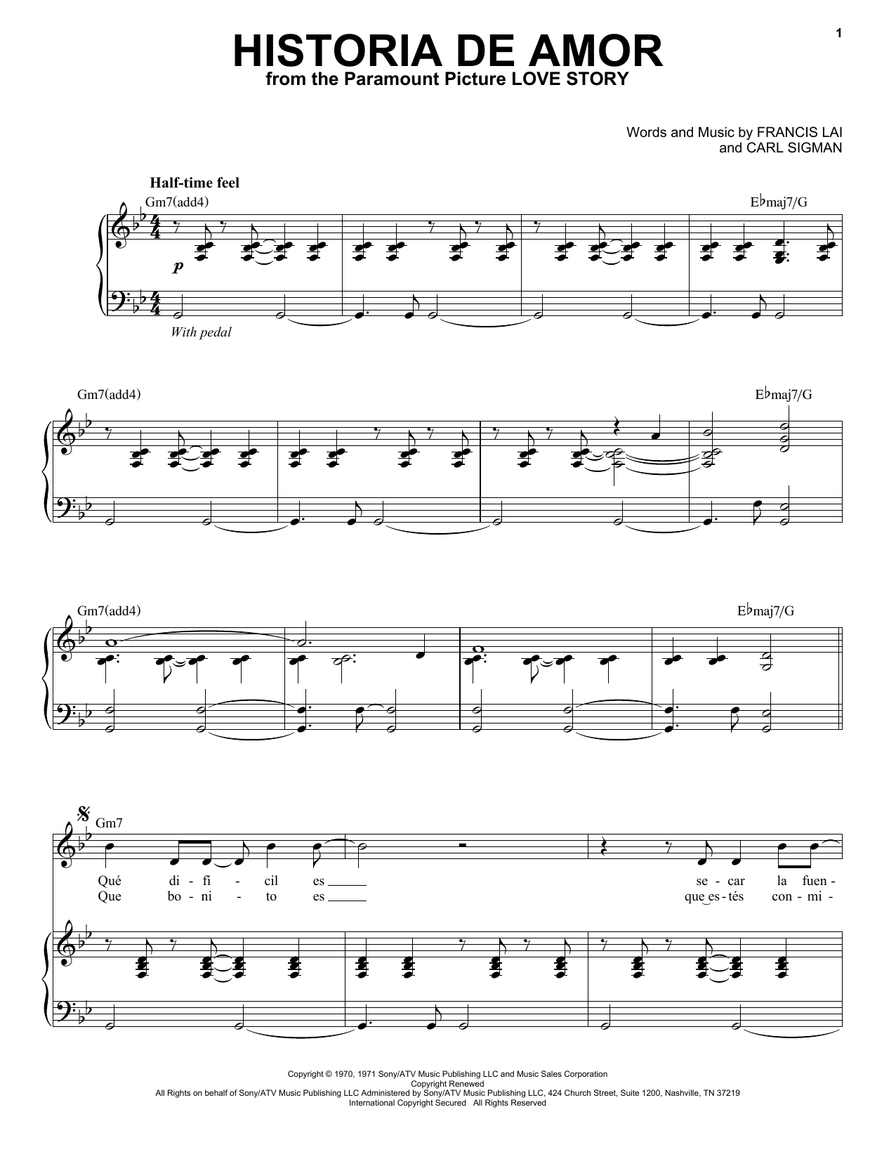 Andrea Bocelli Historia De Amor Sheet Music Notes & Chords for Piano & Vocal - Download or Print PDF