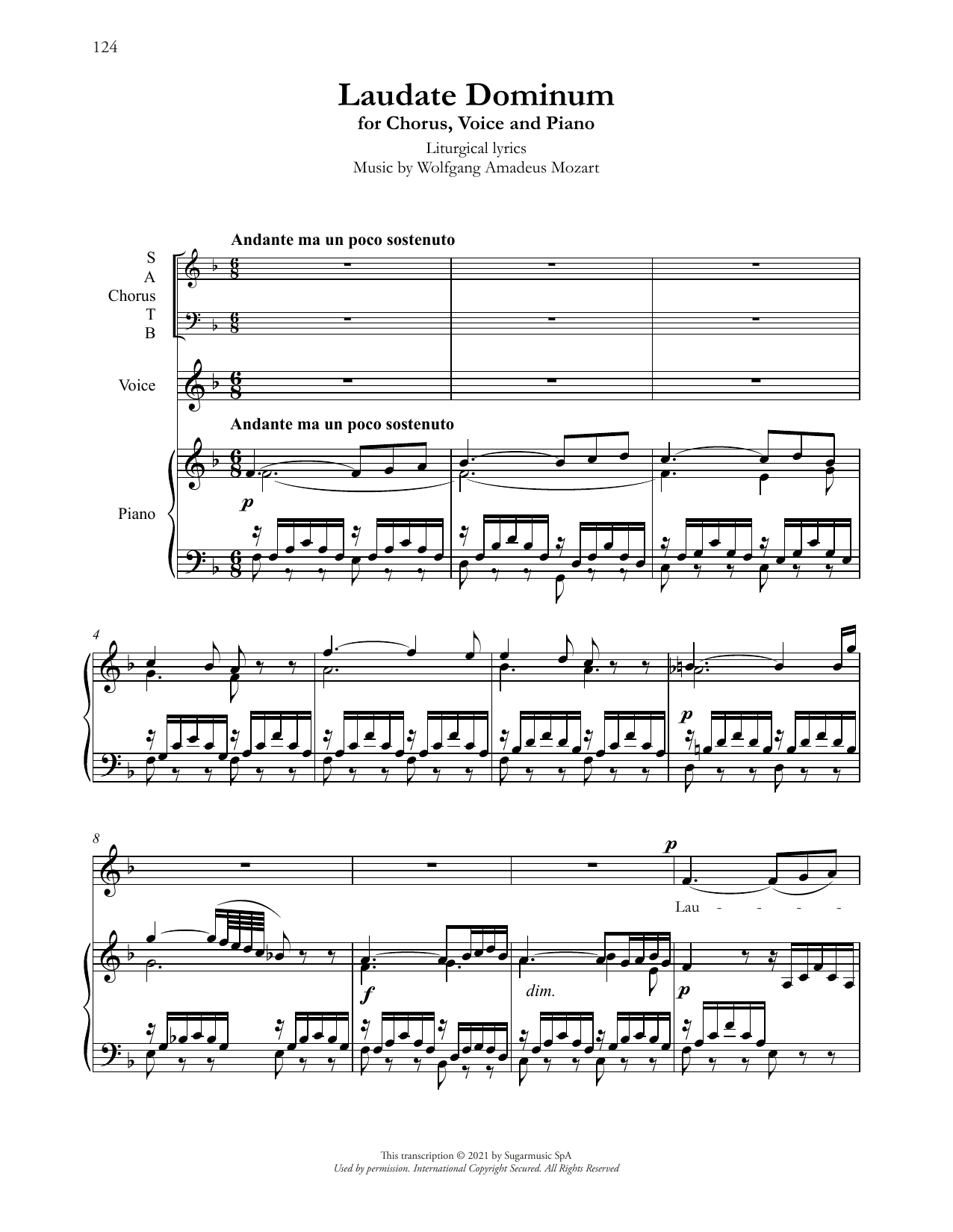 Andrea Bocelli Laudate Dominum Sheet Music Notes & Chords for SATB Choir - Download or Print PDF