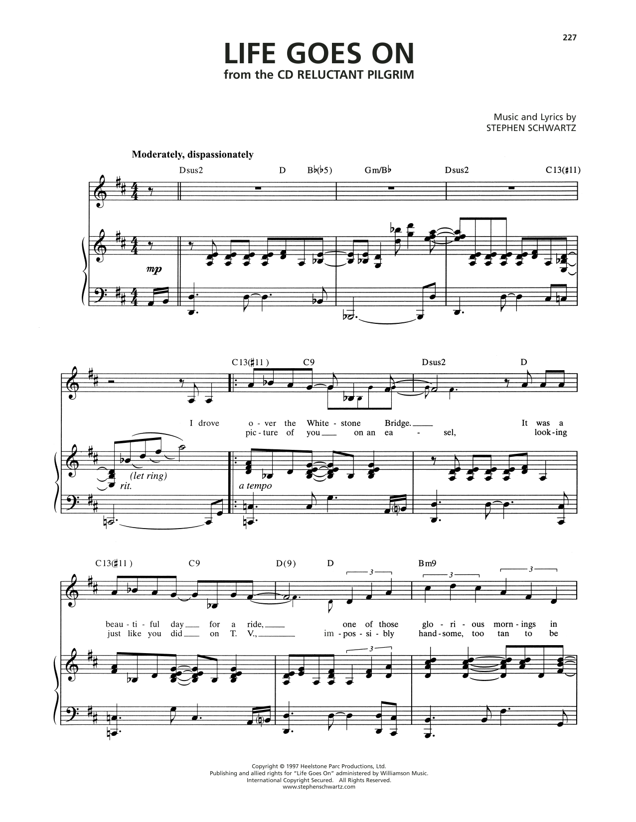 Andrea Marcovicci Life Goes On (from Pippin) Sheet Music Notes & Chords for Piano & Vocal - Download or Print PDF
