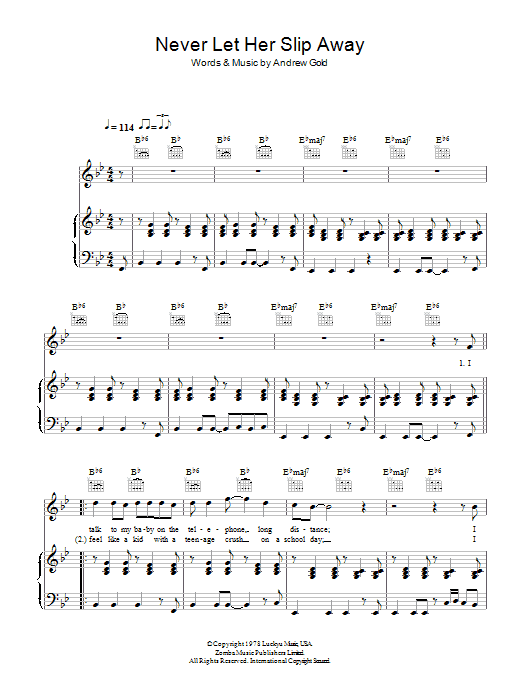 Andrew Gold Never Let Her Slip Away Sheet Music Notes & Chords for Trumpet - Download or Print PDF