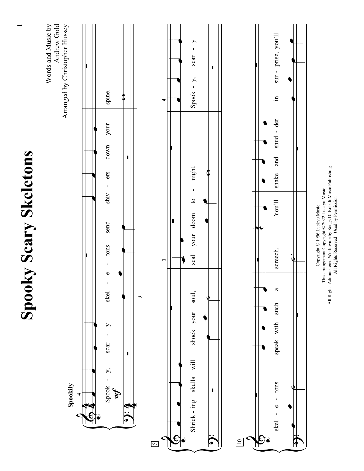 Andrew Gold Spooky Scary Skeletons (arr. Christopher Hussey) Sheet Music Notes & Chords for Educational Piano - Download or Print PDF