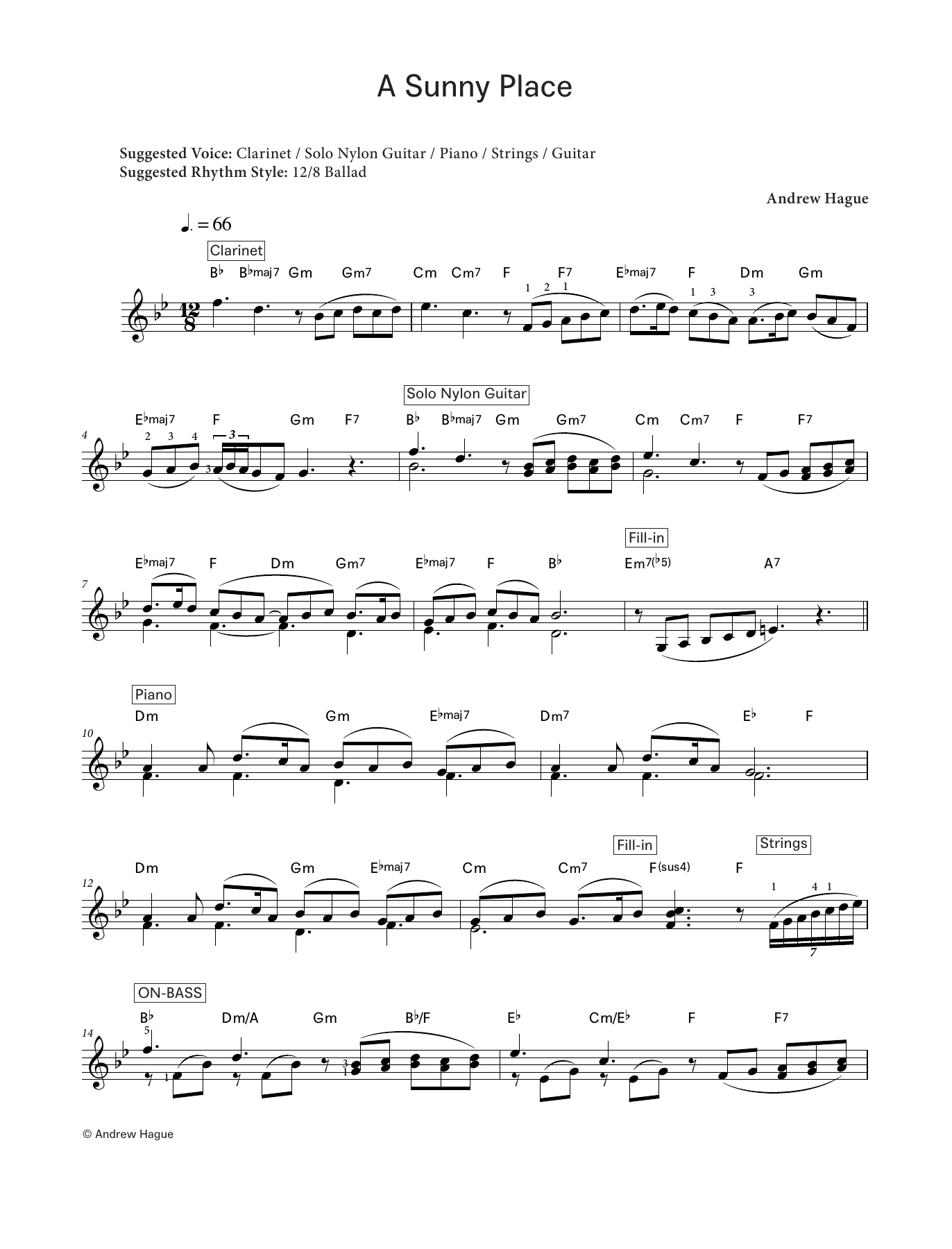 Andrew Hague A Sunny Place (LCME Electronic Keyboard Grade 5 List A) Sheet Music Notes & Chords for Piano Solo - Download or Print PDF