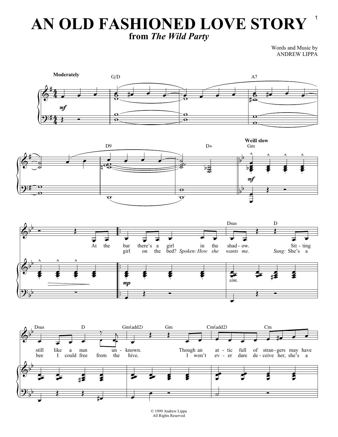 Andrew Lippa An Old Fashioned Love Story Sheet Music Notes & Chords for Piano & Vocal - Download or Print PDF