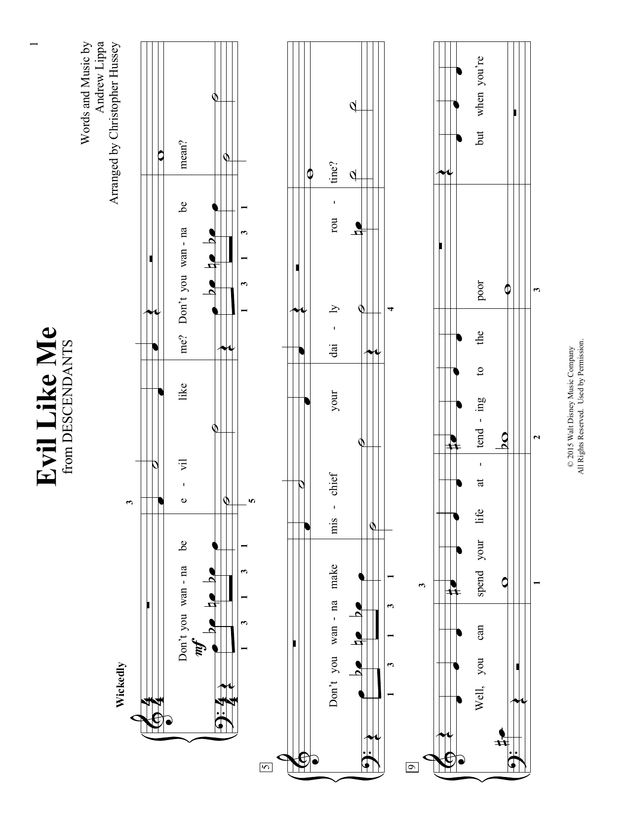 Andrew Lippa Evil Like Me (arr. Christopher Hussey) Sheet Music Notes & Chords for Educational Piano - Download or Print PDF