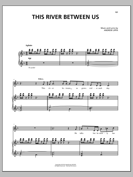 Andrew Lippa This River Between Us Sheet Music Notes & Chords for Piano, Vocal & Guitar (Right-Hand Melody) - Download or Print PDF