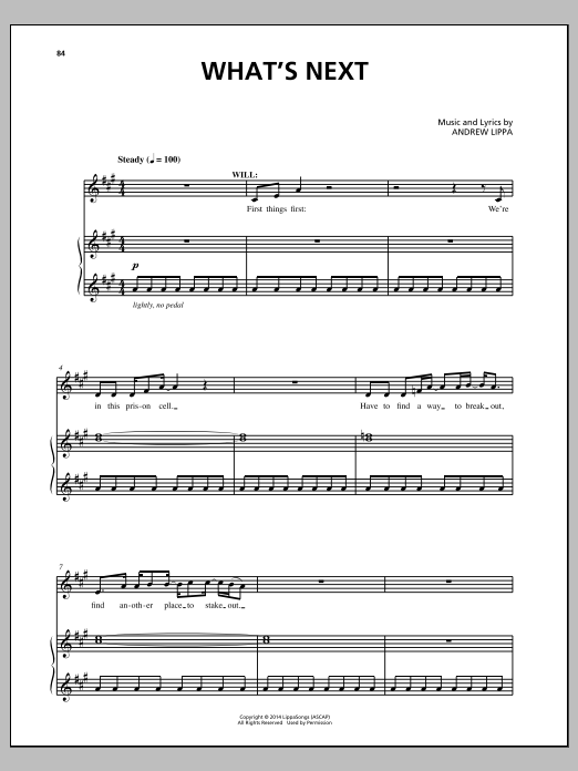Andrew Lippa What's Next Sheet Music Notes & Chords for Piano, Vocal & Guitar (Right-Hand Melody) - Download or Print PDF Andrew Lippa What's Next Sheet Music Notes & Chords for Piano, Vocal & Guitar (Right-Hand Melody) - Download or Print PDF