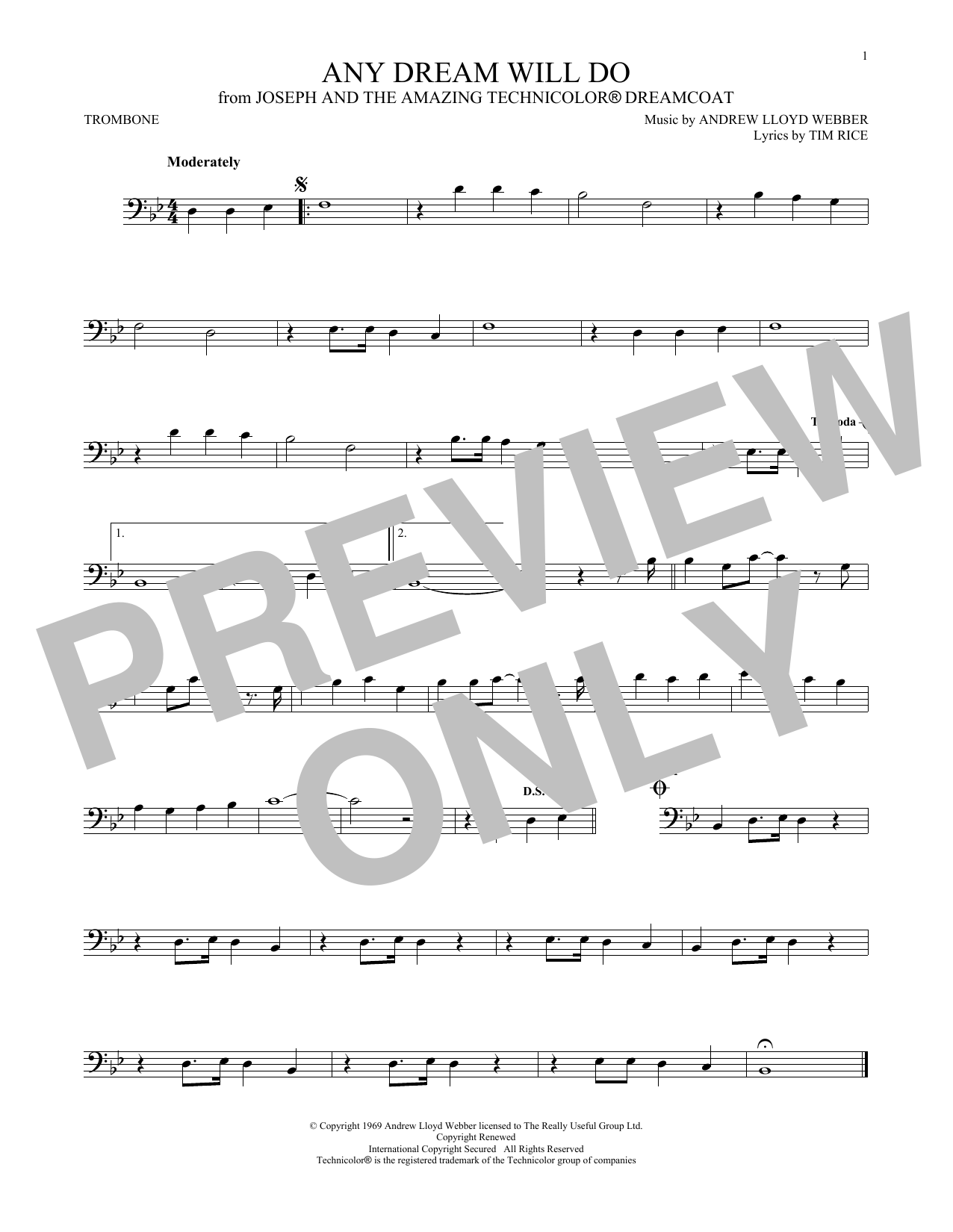 Andrew Lloyd Webber & Tim Rice Any Dream Will Do (from Joseph And The Amazing Technicolor Dreamcoat) Sheet Music Notes & Chords for Big Note Piano - Download or Print PDF