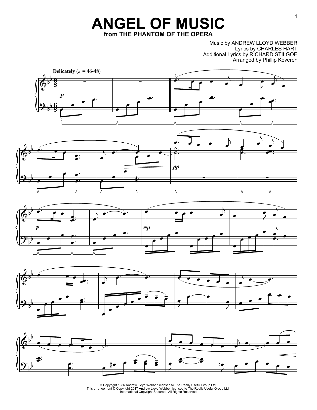 Phillip Keveren Angel Of Music (from The Phantom Of The Opera) Sheet Music Notes & Chords for Piano - Download or Print PDF