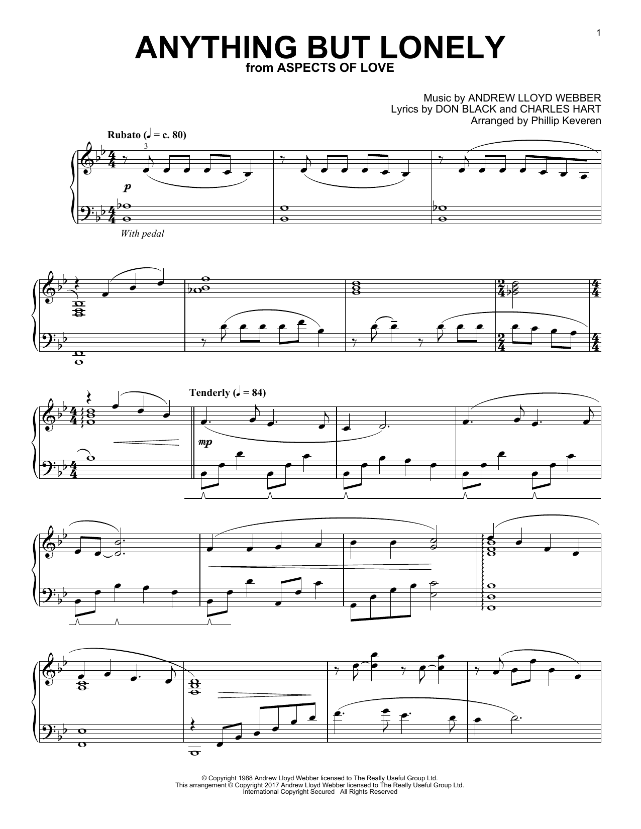 Phillip Keveren Anything But Lonely Sheet Music Notes & Chords for Piano - Download or Print PDF