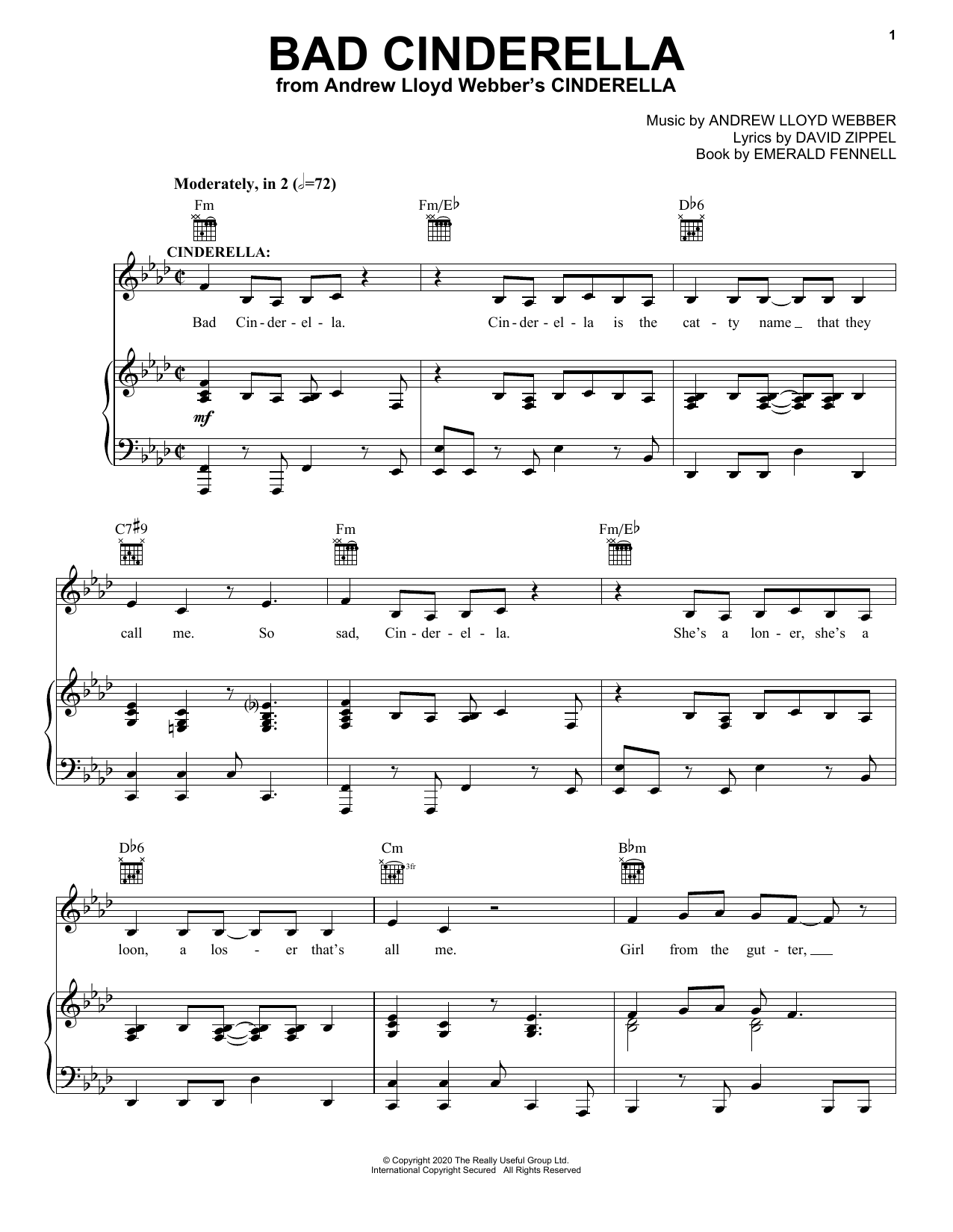 Andrew Lloyd Webber Bad Cinderella (from Andrew Lloyd Webber's Cinderella) Sheet Music Notes & Chords for Easy Piano - Download or Print PDF