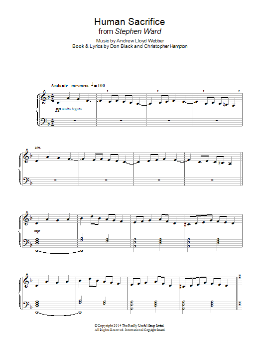 Andrew Lloyd Webber Human Sacrifice Sheet Music Notes & Chords for Piano & Vocal - Download or Print PDF