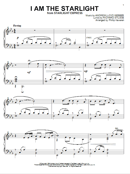 Andrew Lloyd Webber I Am The Starlight Sheet Music Notes & Chords for Piano Solo - Download or Print PDF