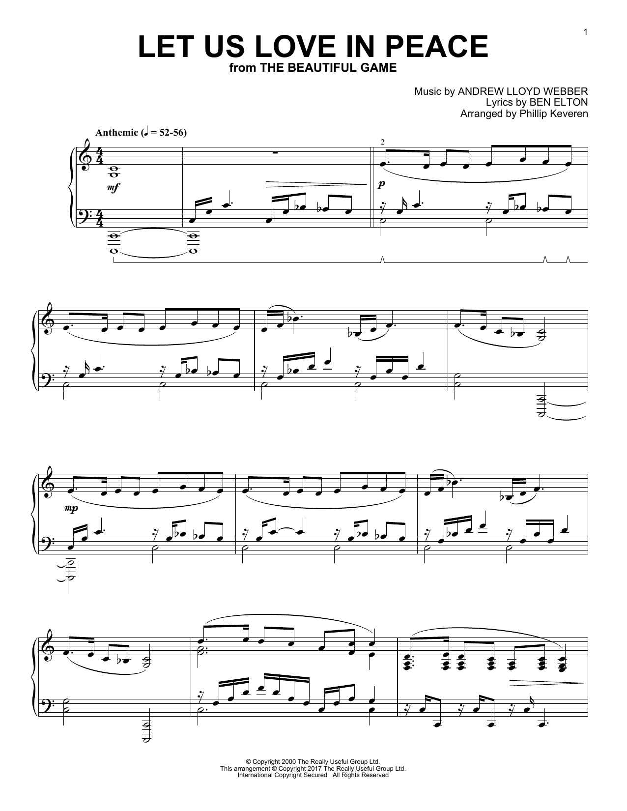Phillip Keveren Let Us Love In Peace Sheet Music Notes & Chords for Piano - Download or Print PDF