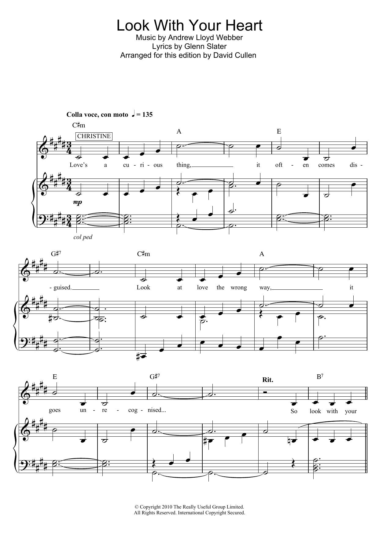 Andrew Lloyd Webber Look With Your Heart (from Love Never Dies) Sheet Music Notes & Chords for Piano, Vocal & Guitar (Right-Hand Melody) - Download or Print PDF