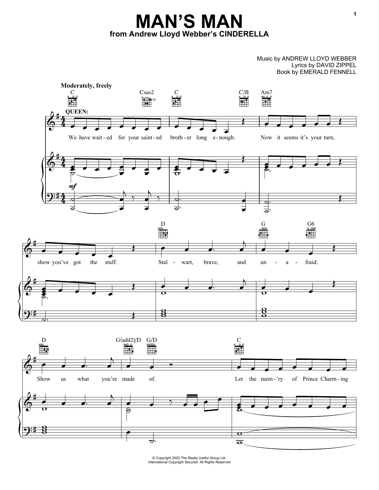 Andrew Lloyd Webber Man's Man (from Andrew Lloyd Webber's Cinderella) Sheet Music Notes & Chords for Easy Piano - Download or Print PDF