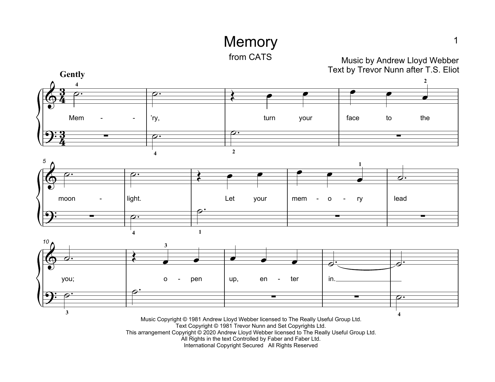Andrew Lloyd Webber Memory (from Cats) (arr. Christopher Hussey) Sheet Music Notes & Chords for Educational Piano - Download or Print PDF