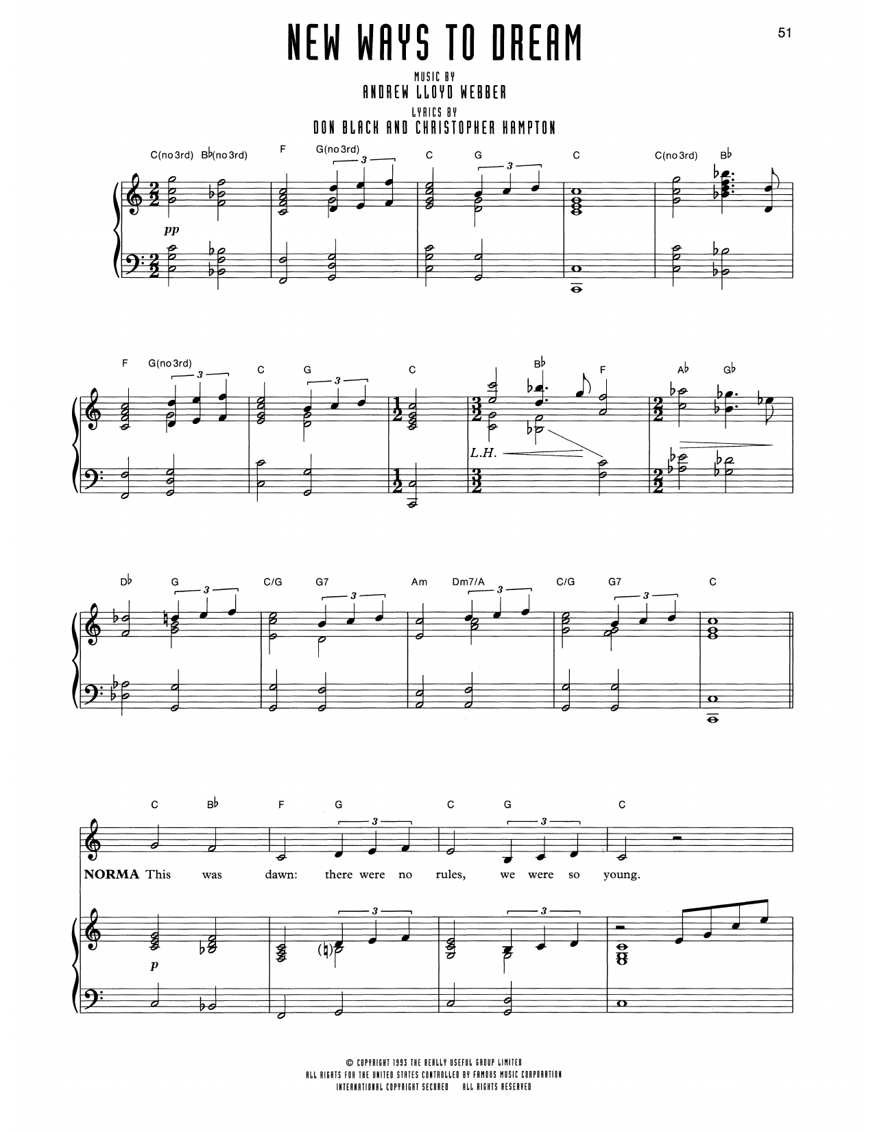 Andrew Lloyd Webber New Ways To Dream (from Sunset Boulevard) Sheet Music Notes & Chords for Piano & Vocal - Download or Print PDF