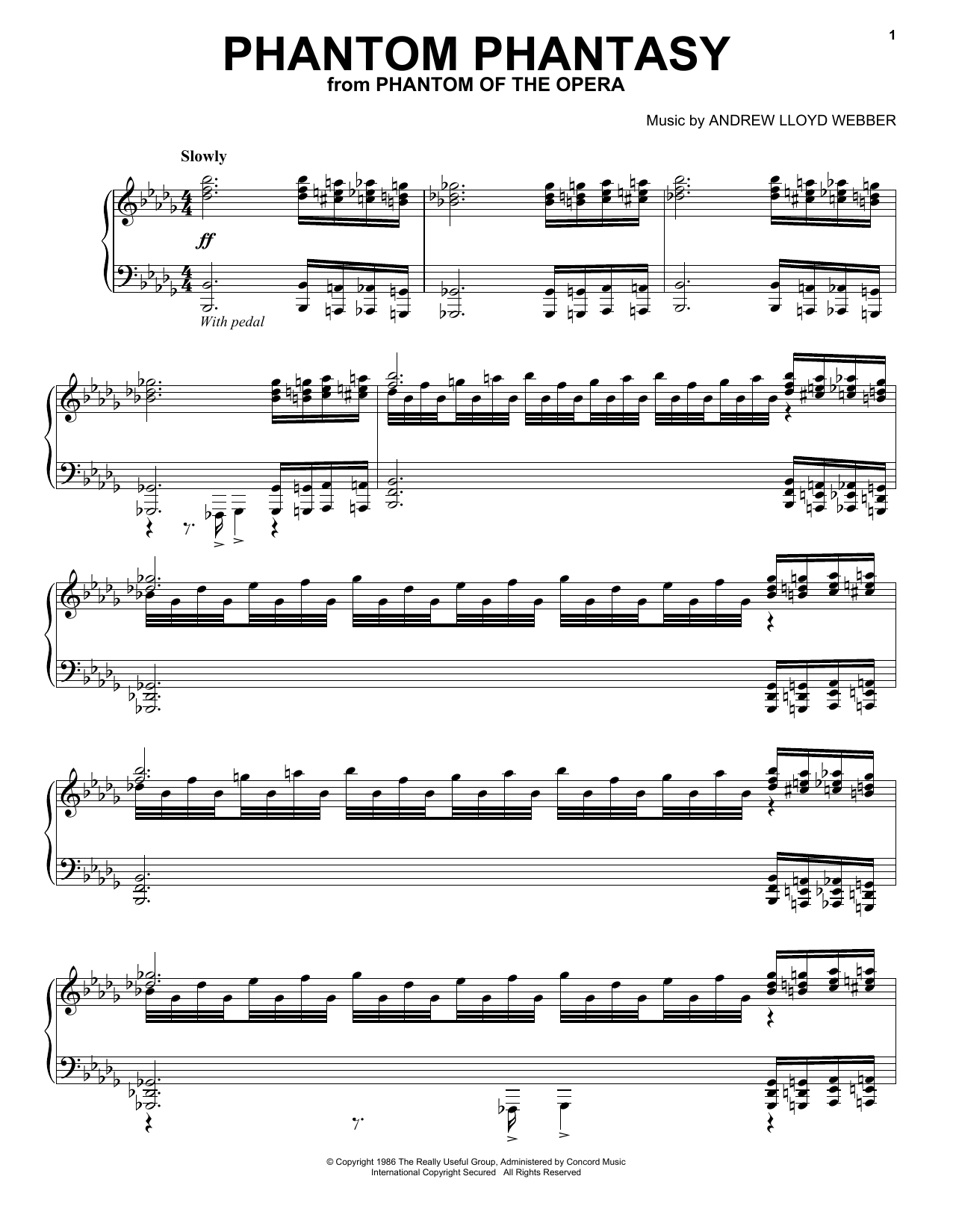 Andrew Lloyd Webber Phantom Phantasy Sheet Music Notes & Chords for Piano Solo - Download or Print PDF