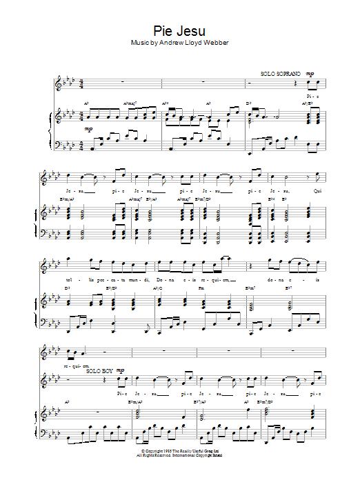 Andrew Lloyd Webber Pie Jesu Sheet Music Notes & Chords for Guitar Tab - Download or Print PDF