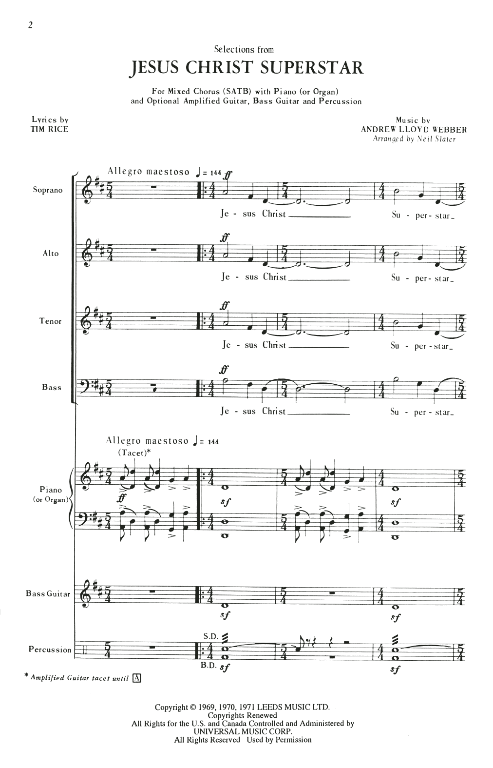 Andrew Lloyd Webber Selections from Jesus Christ Superstar (arr. Neil Slater) Sheet Music Notes & Chords for SATB Choir - Download or Print PDF