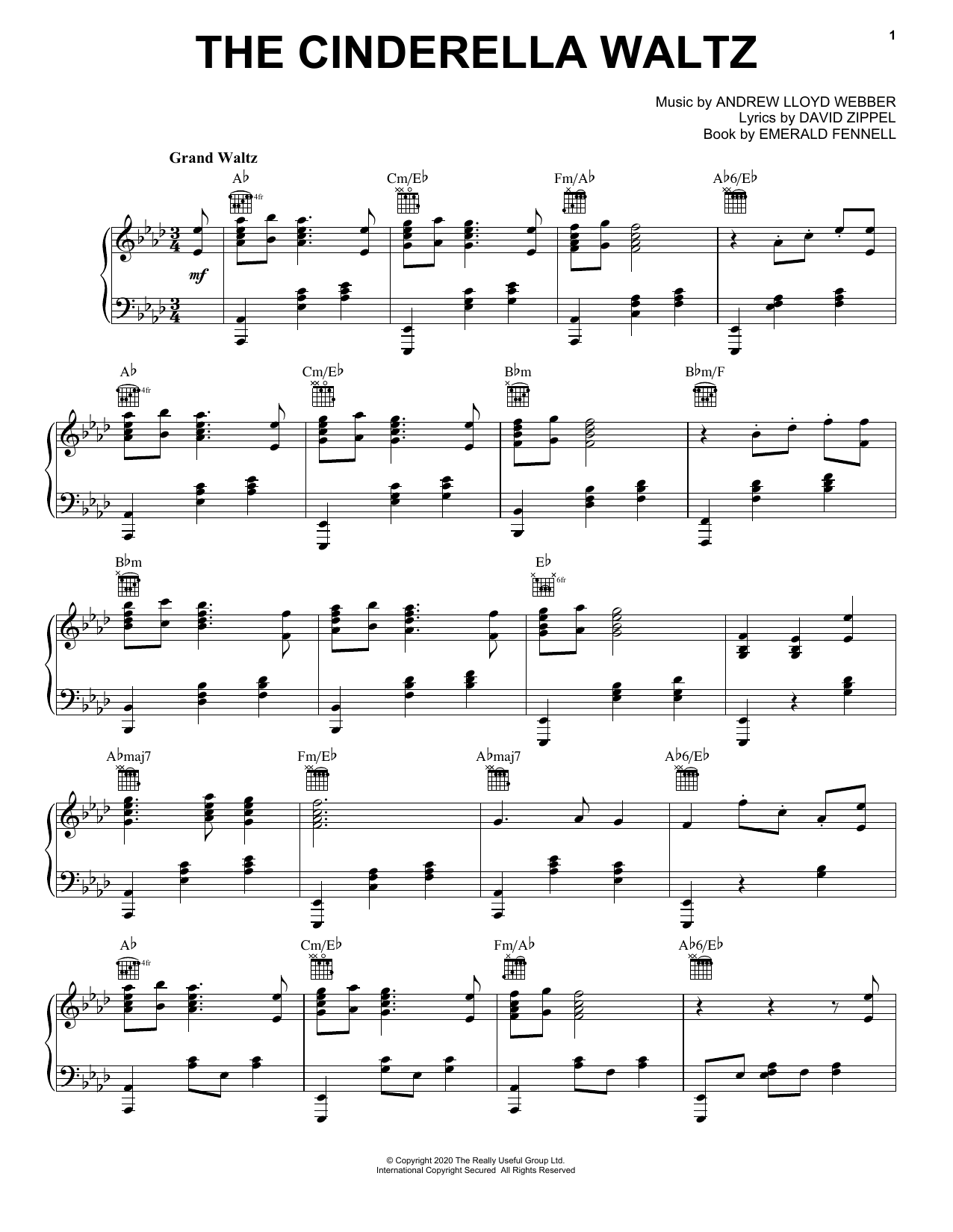 Andrew Lloyd Webber The Cinderella Waltz (from Andrew Lloyd Webber's Cinderella) Sheet Music Notes & Chords for Easy Piano - Download or Print PDF