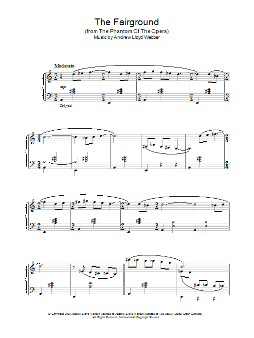 Andrew Lloyd Webber The Fairground (from The Phantom Of The Opera) Sheet Music Notes & Chords for Piano - Download or Print PDF