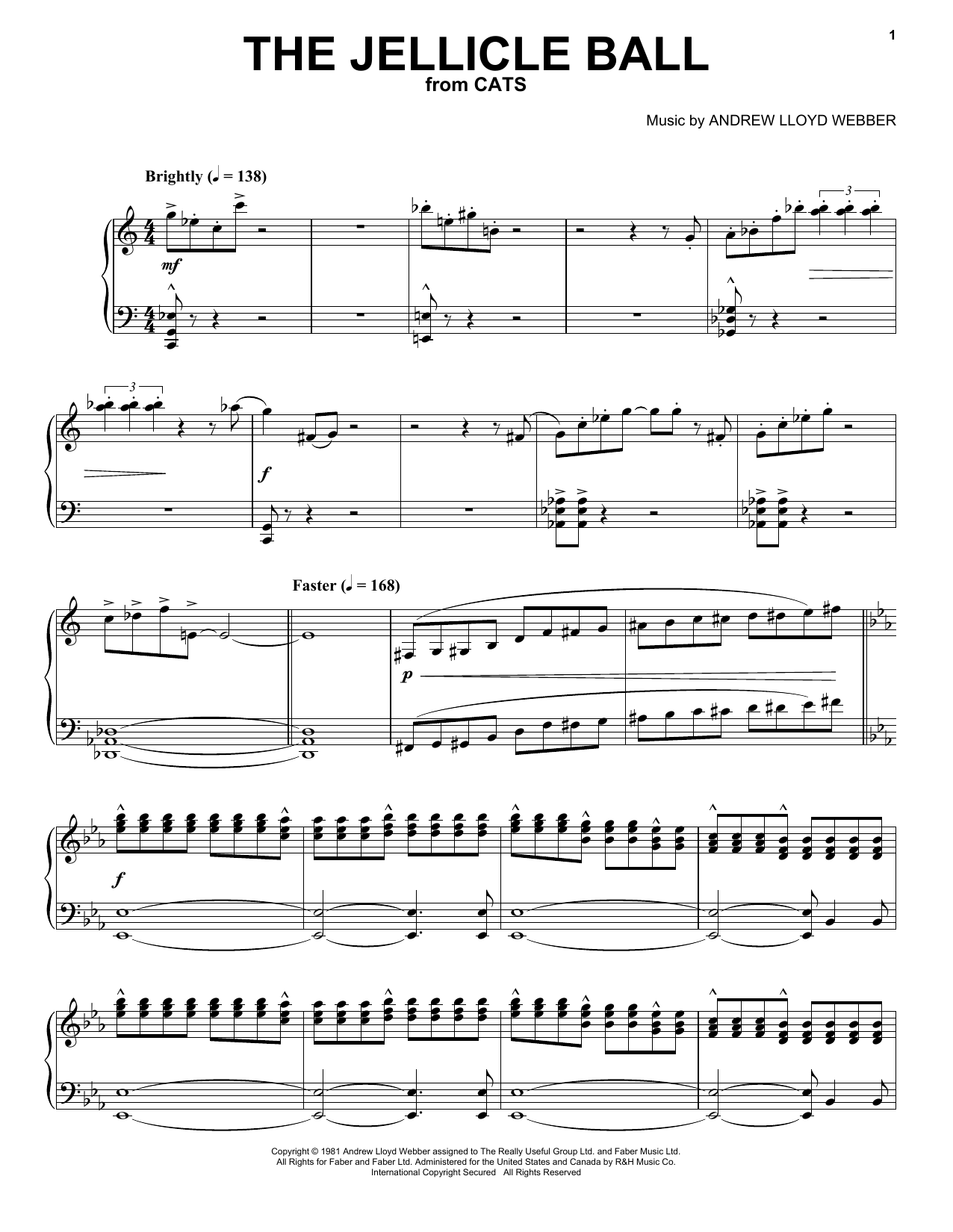 Andrew Lloyd Webber The Jellicle Ball (from Cats) Sheet Music Notes & Chords for Piano Solo - Download or Print PDF